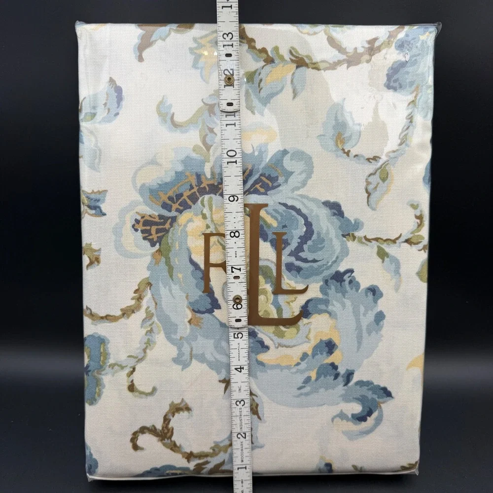 LRL Ralph Lauren Tablecloth Oblong 60x120 Hadley Aqua Blue Floral Cotton Cottage